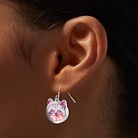Pink Cat Shaker Drop Earrings