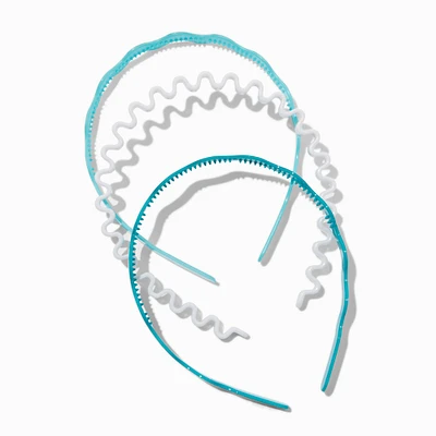 Claire's Club Blue Wavy Mixed Headbands - 3 Pack