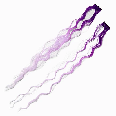 Purple Ombré Curly Faux Hair Clip In Extensions - 2 Pack
