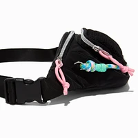 Black Nylon Cord Belt Bag