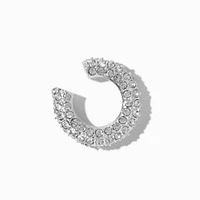 Silver-tone Crystal Pavé Chunky Ear Cuff