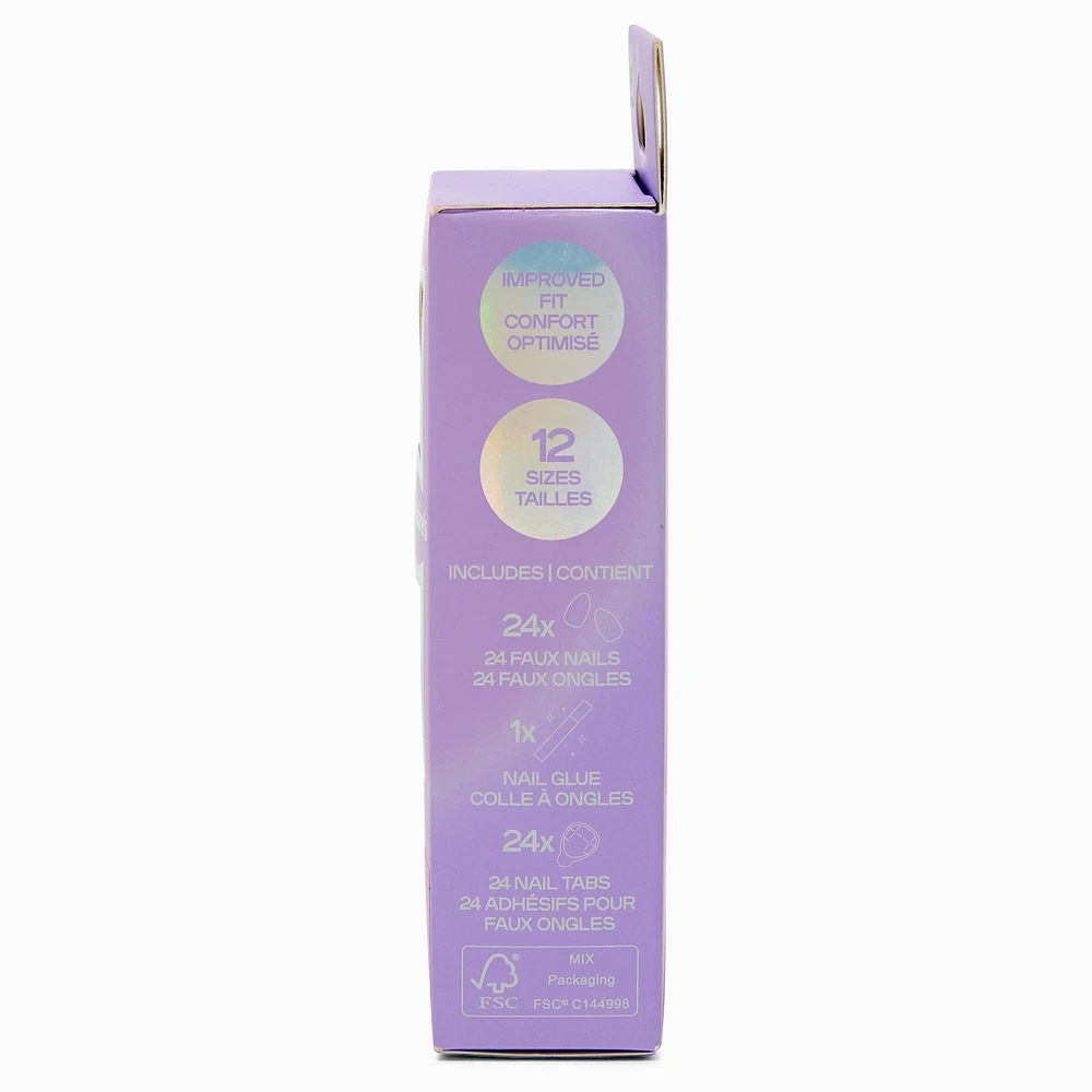Yellow French Tip Cherry Almond Vegan Faux Nail Set - 24 Pack