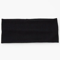 Black Flat Ribbed Headwrap