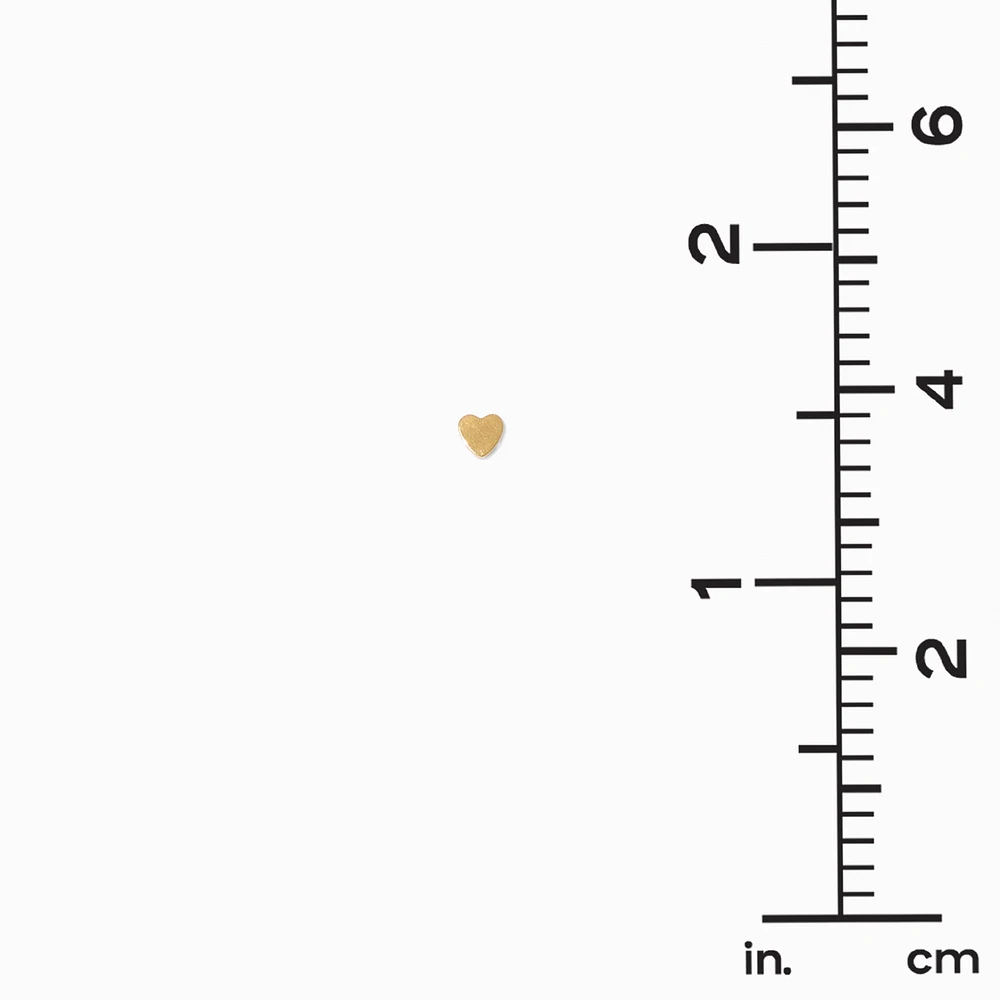 C LUXE by Claire's Gold-tone Titanium Micro Heart Flat Back Stud Earrings