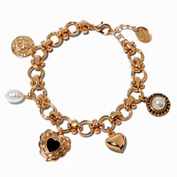 Gold-tone Heart Charm Bracelet 