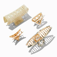 Gold & Ivory Mixed Hair Claws - 4 Pack