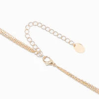 Gold-tone Cubic Zirconia Confetti Multi-Strand Necklace 