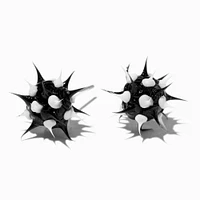 Black & White Rave Spike Burst Stud Earrings 
