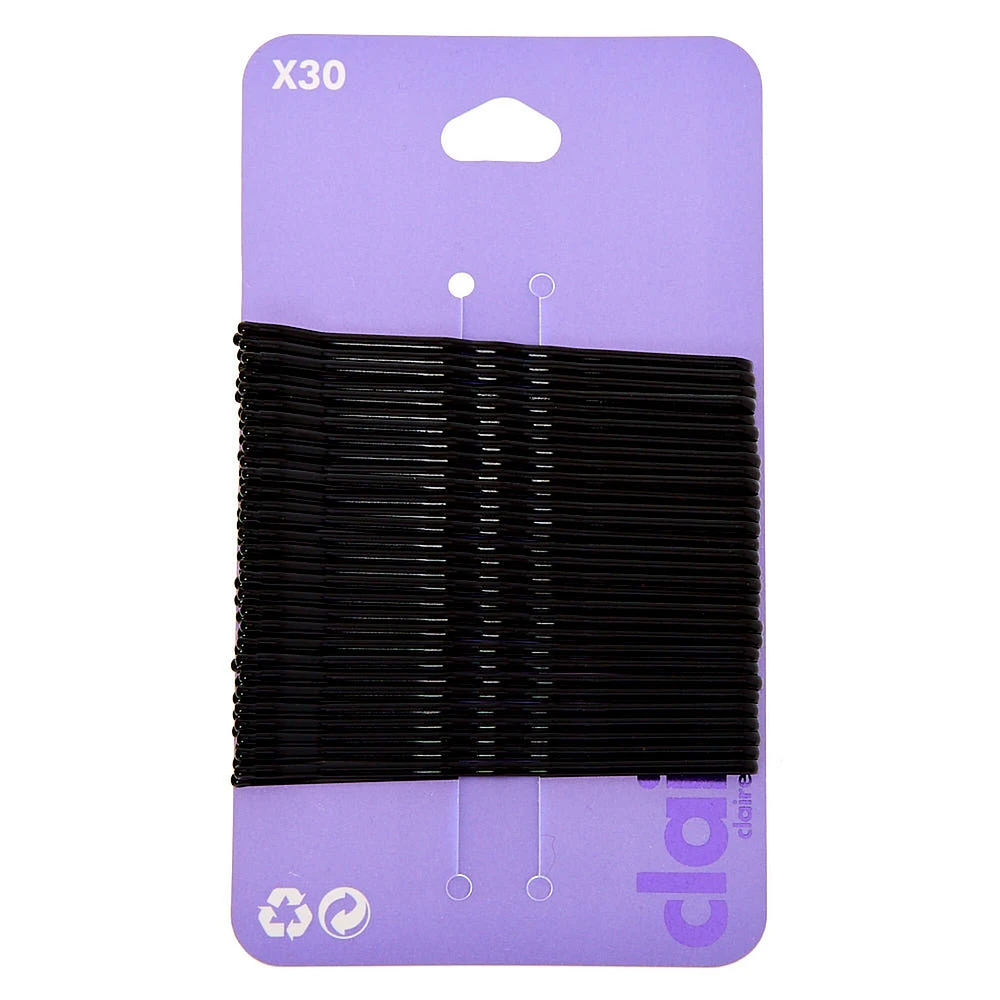 Black Large Bobby Pins - 30 Pack