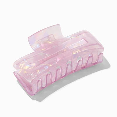 Iridescent Pink Rectangular Hair Claw