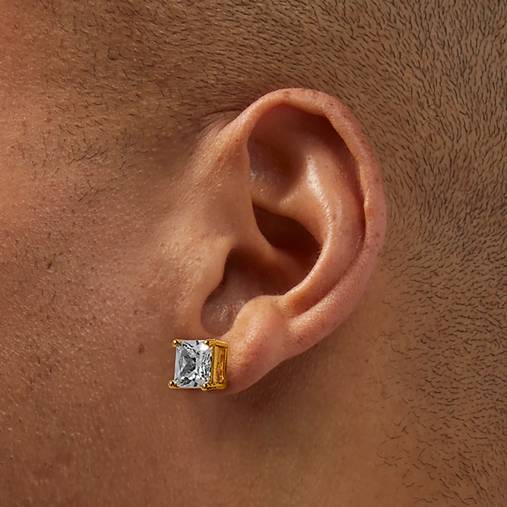C LUXE by Claire's 18kt Gold Plated Cubic Zirconia 8mm Square Stud Earrings