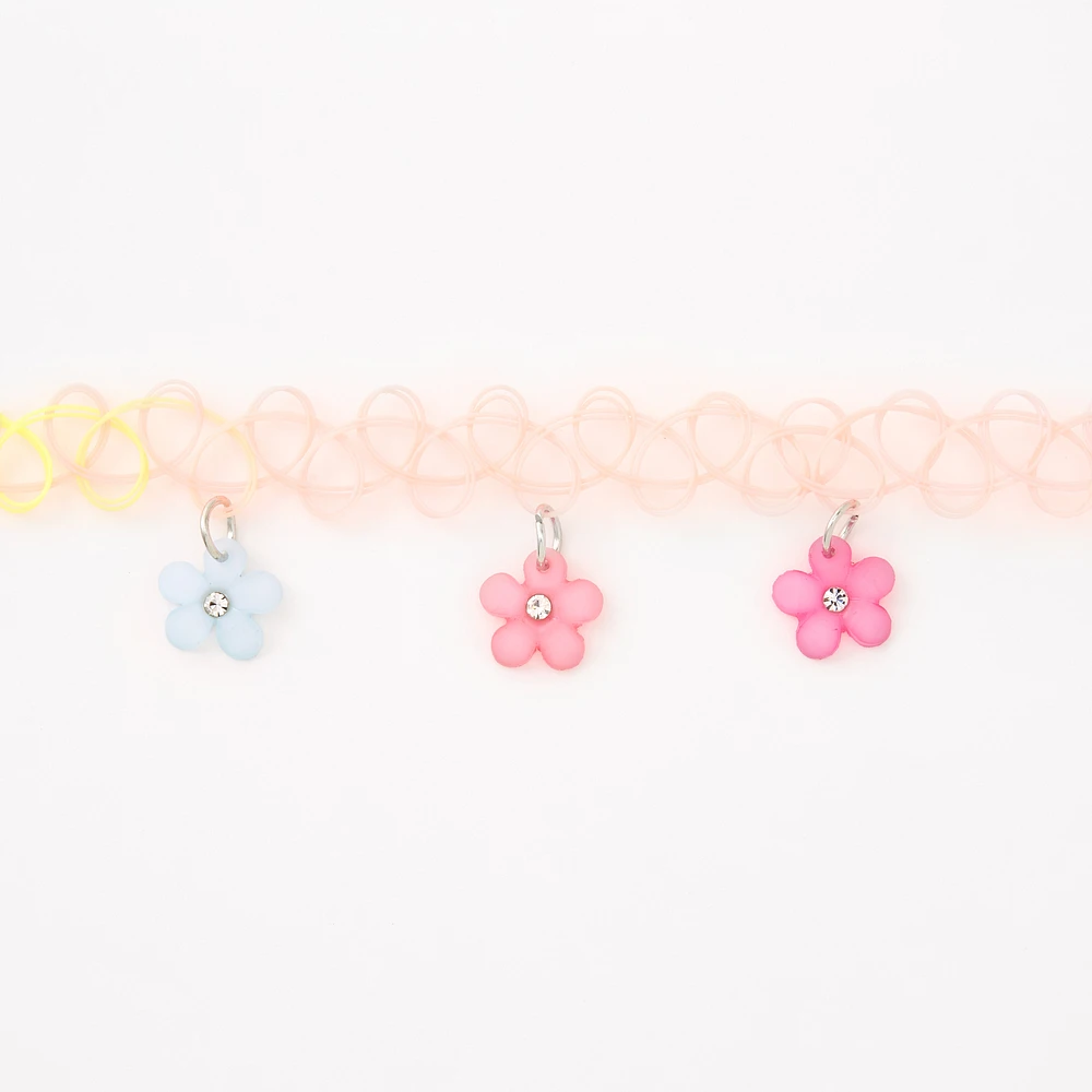 Pastel Flower Power Tattoo Choker Necklace
