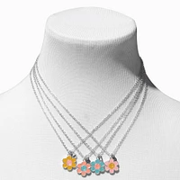 Best Friends Happy Daisy Pendant Necklaces - 4 Pack