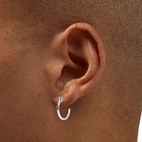 Silver-tone 15mm Square Edge Hoop Earrings