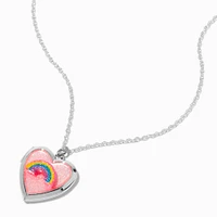 Claire's Club Rainbow Locket Silver-tone Necklace