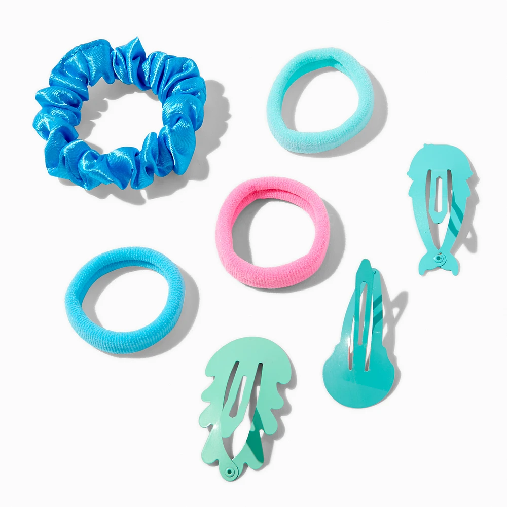 Claire's Club Sea Icons Mixed Hair Ties & Snap Clips - 7 Pack