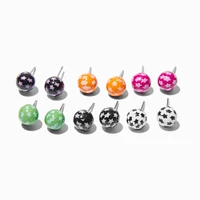 Star Print Ball Stud Earrings - 6 Pack