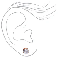 C LUXE by Claire's 18kt Rose Gold Plated Cubic Zirconia 3mm, 4mm, 5mm Round Stud Earrings - 3 Pack