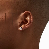 Silver-tone Crystal Soccer Ball Stud Earrings