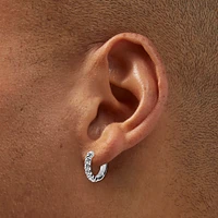 Silver-tone Crystal Mixed Earring Stackables Set - 6 Pack