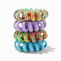 Fabric-Covered Spiral Hair Ties - 4 Pack
