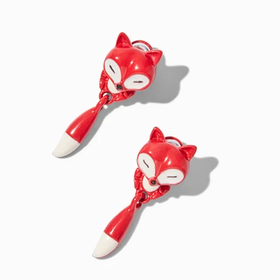 Small Red Fox Front & Back Earrings