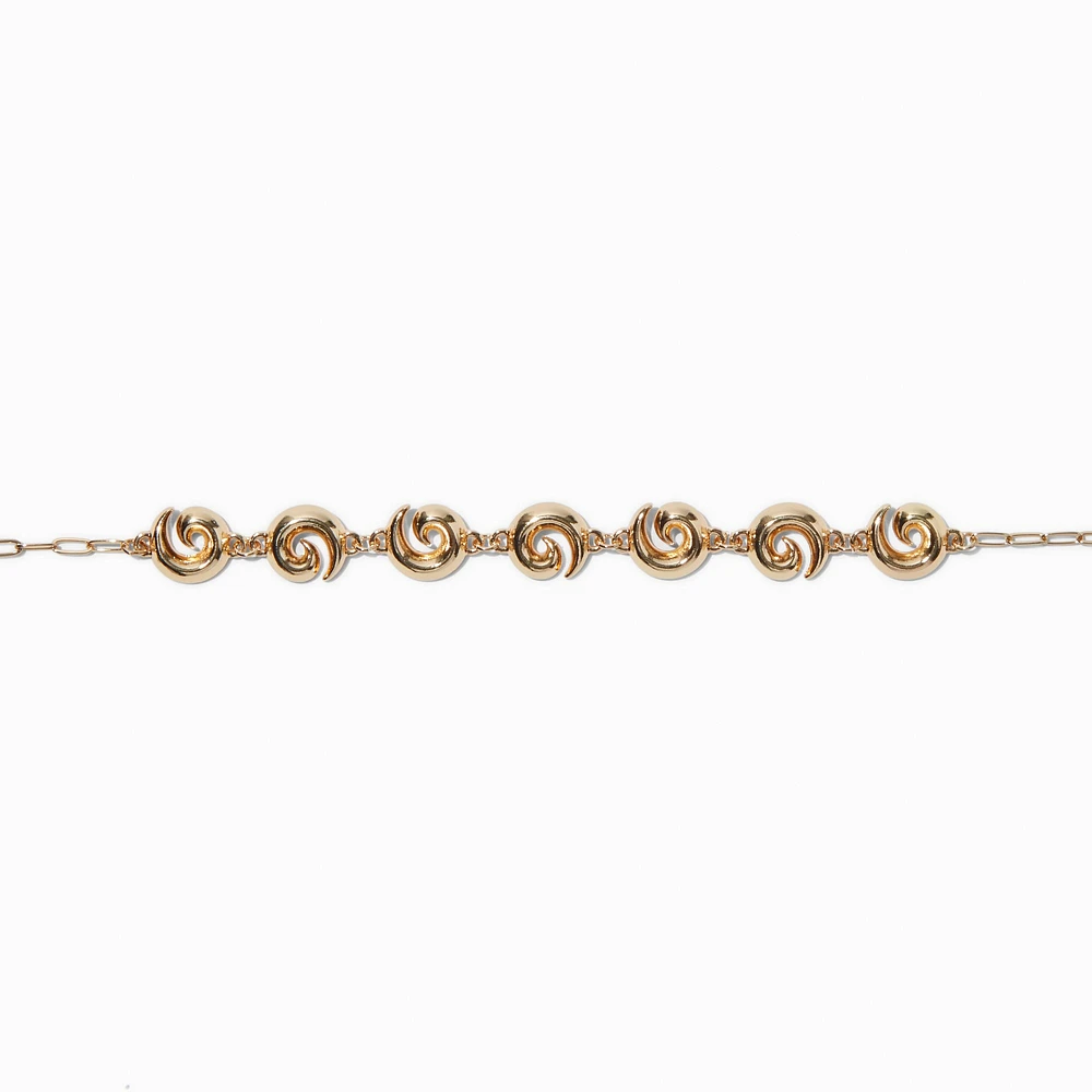 Gold-tone Swirl Choker Necklace