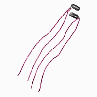 Pink Rhinestone Faux Hair Clip In Extensions - 2 Pack