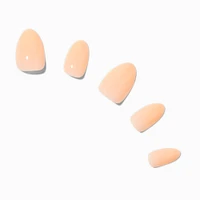 Orange Glossy Short Almond Vegan Faux Nail Set - 24 Pack
