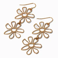 Gold-tone Cutout Daisy 2.5" Drop Earrings