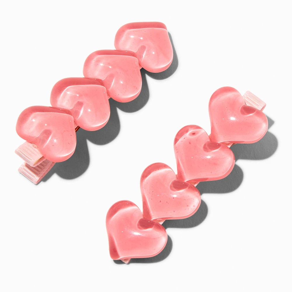 Puffy Heart Hair Clips