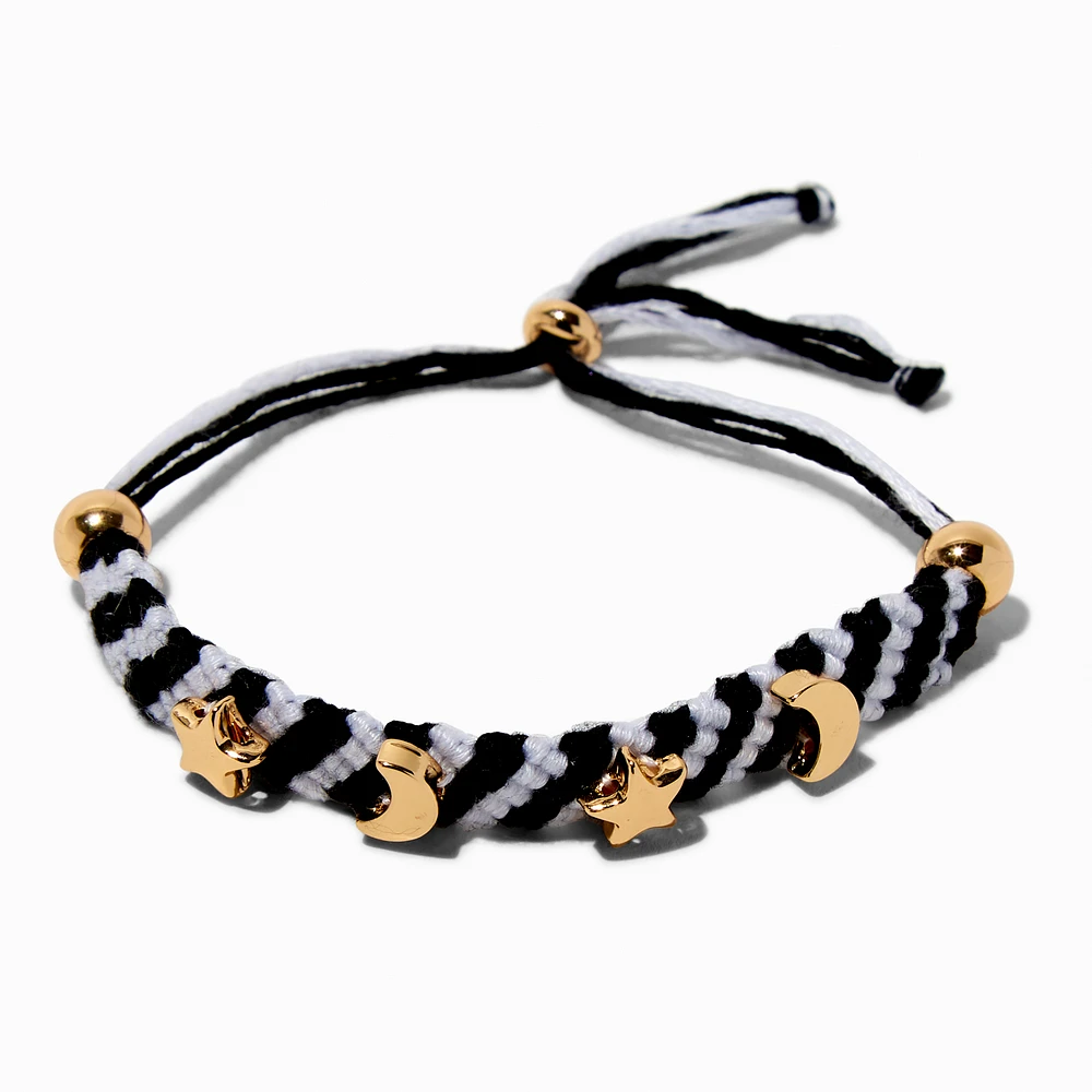 Celestial Black & White Woven Adjustable Bracelet