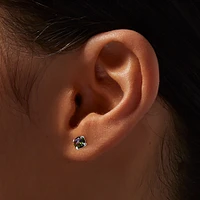 Rainbow AB Iridescent Cubic Zirconia 5mm Stud Earrings 