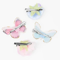 Claire's Club Flower Butterfly Hair Barrettes - 4 Pack