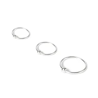 22G Sterling Silver Classic Nose Rings - 3 Pack