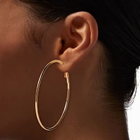 Gold-tone 40mm 50mm, & 60mm Graduated Hoop Earrings