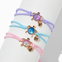 Best Friends Pastel Turtle Adjustable Bracelets - 3 Pack