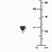 Black Drippy Heart Stud Earrings 