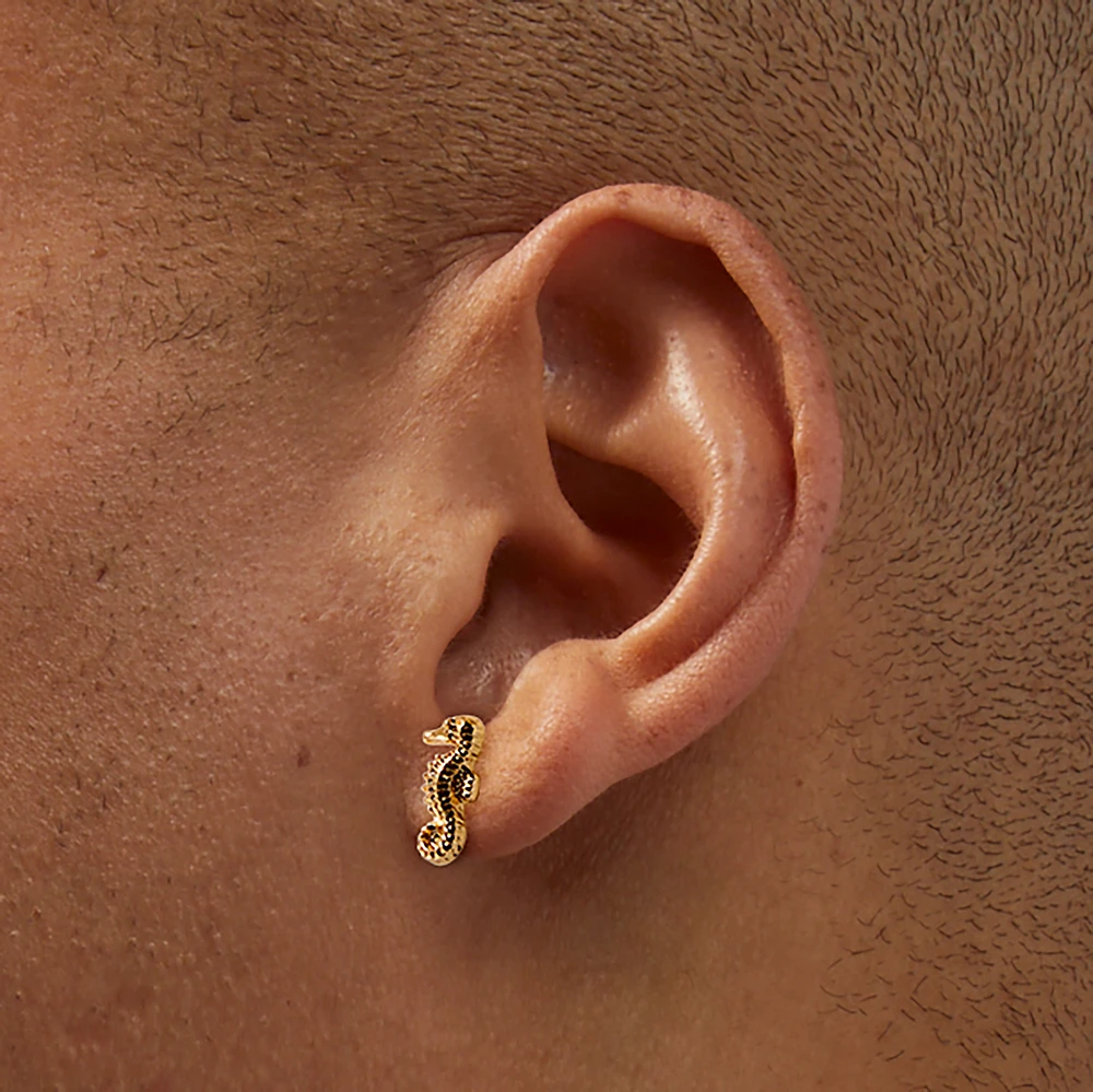 Gold-tone Seahorse Stud Earrings