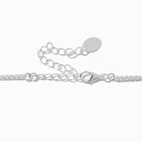 Silver-tone Cubic Zirconia Tennis Choker Necklace