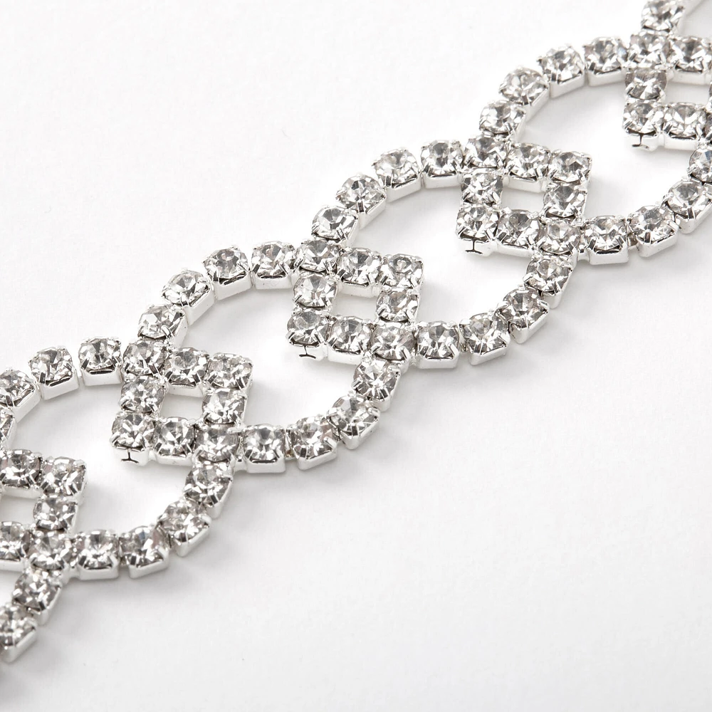 Silver-tone Crystal Lemon Chain Bracelet