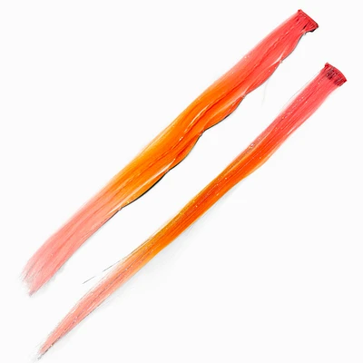 Orange Ombré Faux Hair Clip In Extensions - 2 Pack