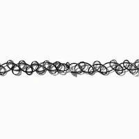 Claire's Club Rainbow Heart Black Tattoo Choker Necklace
