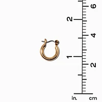 Gold-tone Tube 10mm Hoop Earrings
