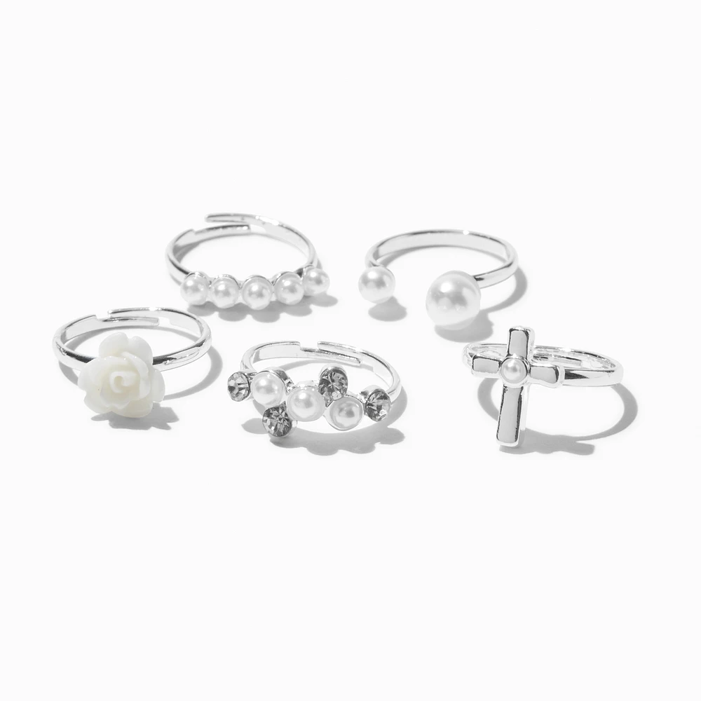 Claire's Club Special Occasion Rose Box Rings - 5 Pack