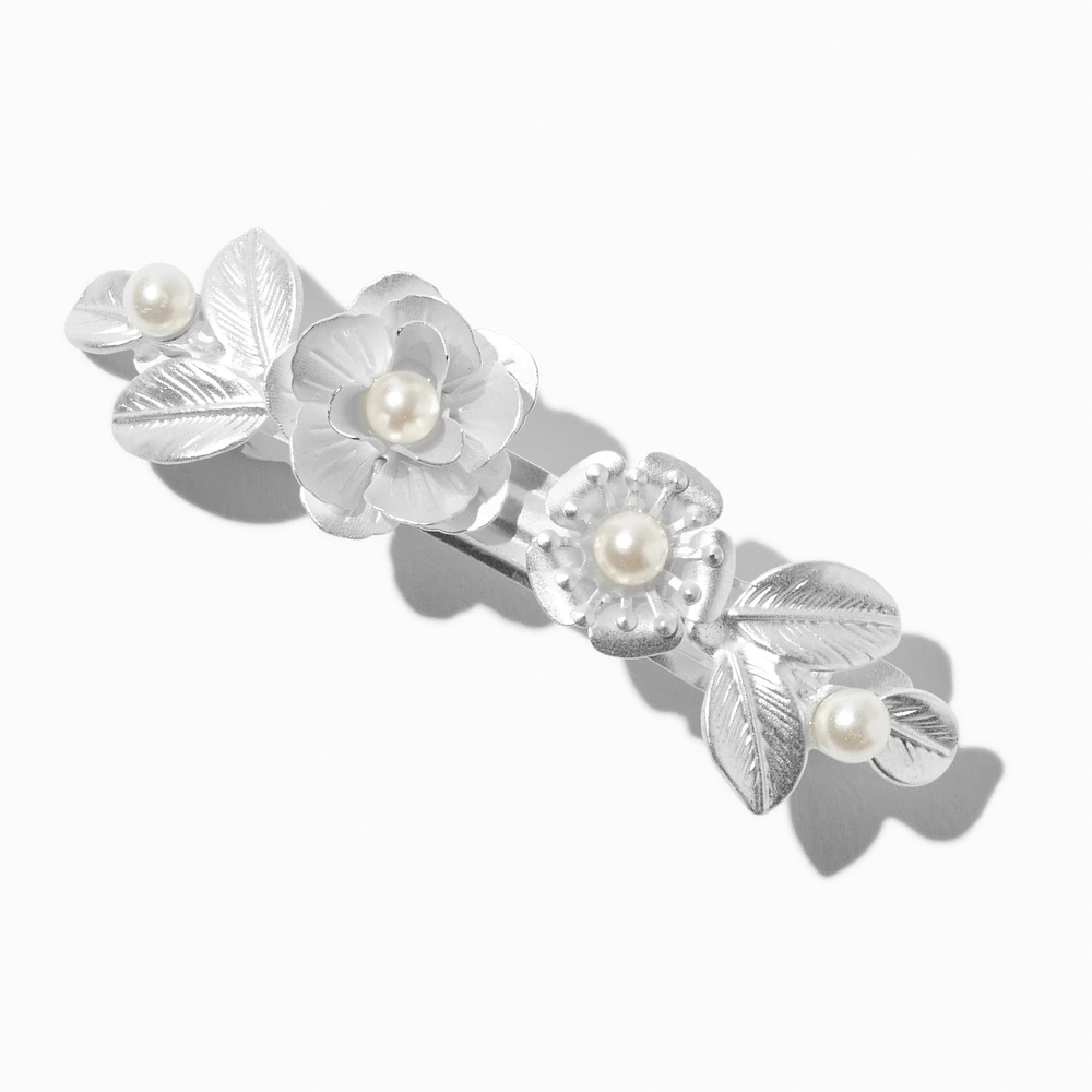 Pearlized Rose Hair Clip 