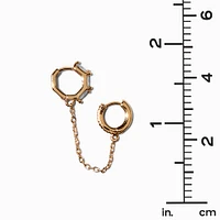 Gold-tone Cubic Zirconia Crystal Stackables Set -  3 Pack