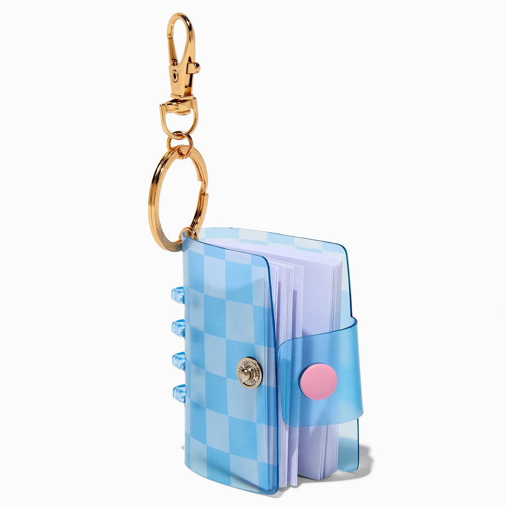 Blue Checkered Mini Diary Keychain