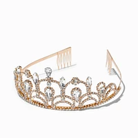 Gold Rhinestone Linda Tiara