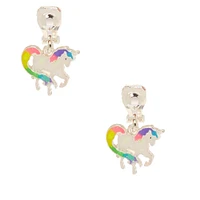 Iridescent Rainbow Unicorn Clip-On Earrings